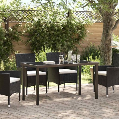 vidaXL Masă de Grădină Negru 140 x 80 x 73 cm Lemn masiv de tec 42010313 foto