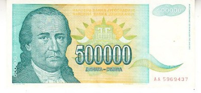 B11 33 - Bancnota foarte veche - Fosta Jugoslavia - 500000 dinarI - 1993 foto