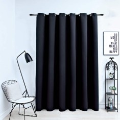 vidaXL Draperie opacă cu inele metalice, negru, 290 x 245 cm 134413
