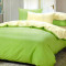 Lenjerie de pat pentru o persoana cu husa elastic pat si fata perna dreptunghiulara, Sicilia, bumbac satinat, gramaj tesatura 120 g mp, Verde