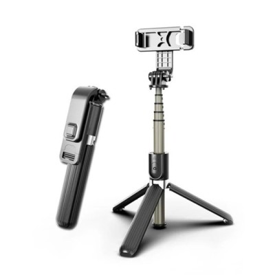Selfie Stick cu Trepied si Telecomanda, 82cm - Techsuit (L03) - Black foto