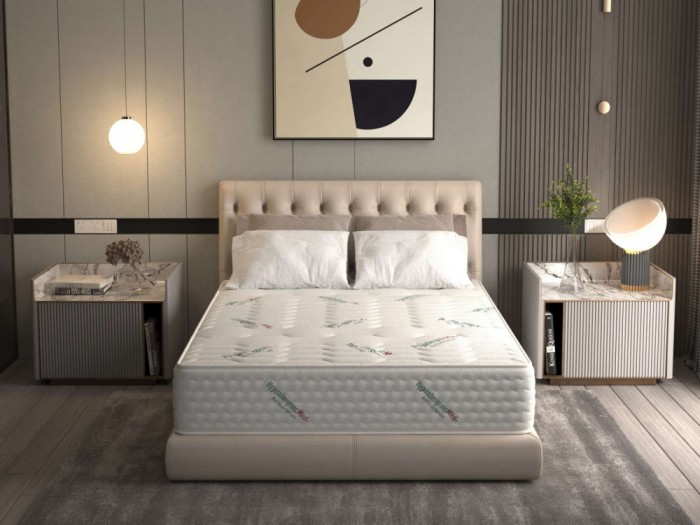 Saltea cu arcuri Pocket HypoallergenicMed Safe Relax HoReCa 180x200, inaltime 25 cm, ortopedica, husa tratament antialergic, fermitate mediu-tare