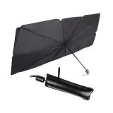 Cumpara ieftin Parasolar Auto Pliabil, pentru Masina, in Forma de Umbrela, Negru / Argintiu, 140 x 79 cm, Rezistent UV