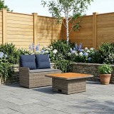 vidaXL Canapea cu Brațe pentru Grădină cu Masă Rabatabilă 2 Bucată 42025381