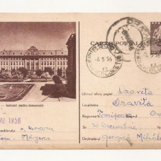 RF25 -Carte Postala- Timisoara, Institutul de medicinai, circulata 1956