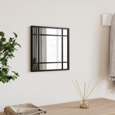 Oglinda de perete, negru, 30x30 cm, patrata, fier GartenMobel Dekor