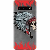 Husa silicon pentru Samsung Galaxy S10, Indian Skull