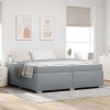 Cadru Pat VidaXL Gri Deschis 200x200 cm Tesatura, Somiera Inclusa, Design Modern, Asamblare Usoara