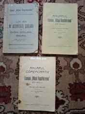 3 anuare ale Liceului M.Kogalniceanu,Vaslui 1890-1935,1933-34,1935-36