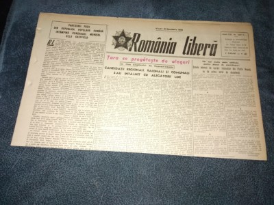 ZIARUL ROMANIA LIBERA 10 NOIEMBRIE 1950 foto