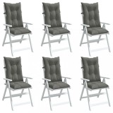 vidaXL Perne scaun cu spătar &icirc;nalt 6 buc. melanj gri 120x50x7cm textil 4002351