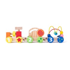 Trenulet din lemn cu numere, 32.5 cm, +18 luni