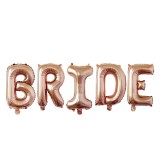 Set baloane din folie metalizata, flippy, model scris bride, litere de 40 cm, tema iubire, baloane party, ambalaj individual, pai inclus, umflare cu a