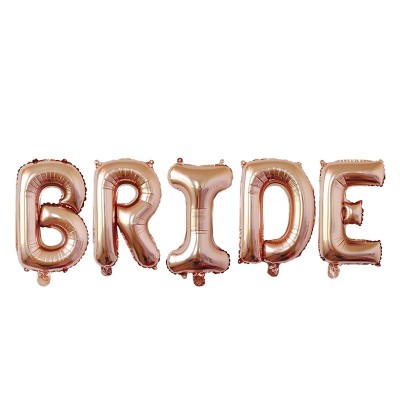 Set baloane din folie metalizata, flippy, model scris bride, litere de 100 cm, tema iubire, baloane party, ambalaj individual, pai inclus, umflare cu foto