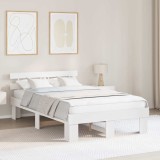 Cumpara ieftin Cadru de pat cu headboard Alb 120 x 190 cm Lemn masiv de pin
