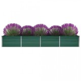 Cumpara ieftin Jardinieră de grădină, oțel galvanizat, 320 x 80 x 45 cm, verde, vidaXL