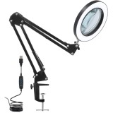 Lupa de Masa LED, Marire 3x, 10 Niveluri de Intensitate, 3 Moduri de Iluminare, Brat Ajustabil, pentru Reparatii Electronice, Manichiura, Tatuaje, Mes