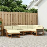 vidaXL Set de canapele de exterior cu pernă 6 pcs Natural și Crem 3382698