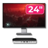 Pachet Calculator Second Hand HP ProDesk 600 G5 MiniPC, Intel Core i5-9500 3.00 - 4.40GHz, 8GB DDR4, 256GB M.2 SSD + Monitor 24&amp;quot; NewTechnology Me