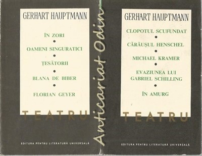 Teatru I, II - Gerhart Hauptman foto