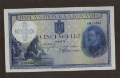 ROMANIA 5000 LEI 1931 SUPRATIPAR 6 SEPT. 1940 SERIE LINIARA UNC foto