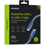 Innostyle Powerflex Usb-C Cablu De &Icirc;ncărcare Rapidă Pentru Iphone Samsung 3A 60W Kevlar 2M Albastru