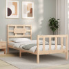 VidaXL Cadru de pat cu tăblie single, lemn masiv
