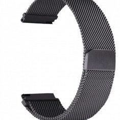 Curea Milanese Loop, compatibila Huawei Watch GT4 46mm|GT3 46mm|GT3 Pro 46mm|GT2 46mm|GT 2e| Samsung Galaxy Watch 3 45mm, Negru