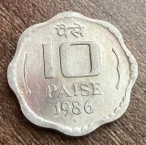 C50 - Moneda foarte veche - India - 10 paise - 1986