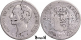 1876 D-EM, 1 Peseta - Alfonso al XII-lea - Regatul Spaniei | KM 672, Europa, Argint
