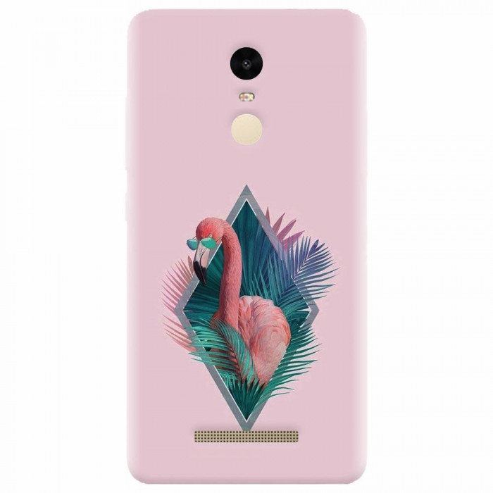 Husa silicon pentru Xiaomi Remdi Note 3, Flamingo With Sunglass