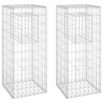 Stalpi tip cos gabion, 2 buc., 40x40x100 cm, fier foto