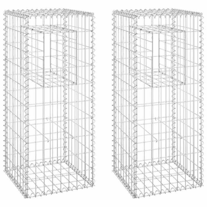 Stalpi tip cos gabion, 2 buc., 40x40x100 cm, fier