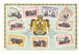 4416 - King CAROL I Stema Regala, Royalty Stamps Romania - old postcard - unused