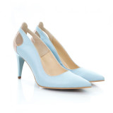 Pantofi piele naturala Henrietta Bleu - sau Orice Culoare, 34 - 40, Albastru