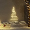 VidaXL Brad de Crăciun LED cu 112 LED Alb cald 182 cm Metal 42018737