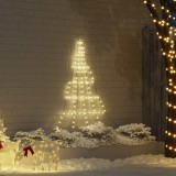 VidaXL Brad de Crăciun LED cu 112 LED Alb cald 182 cm Metal 42018737