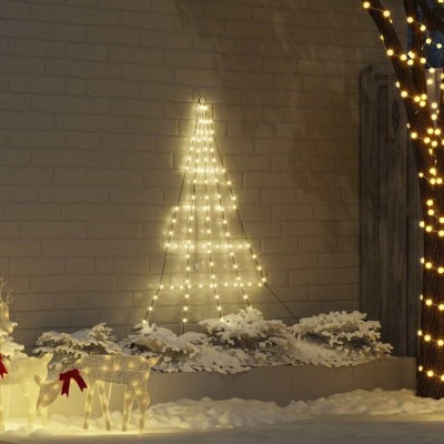 vidaXL Brad de Crăciun LED cu 112 LED Alb cald 182 cm Metal 42018737 foto