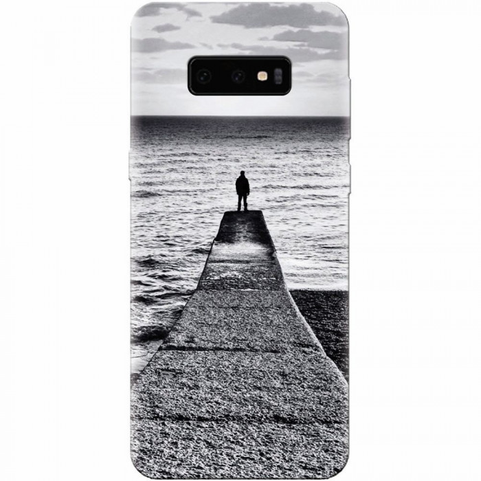 Husa silicon pentru Samsung Galaxy S10 Lite, Abstract Dock Man Grey