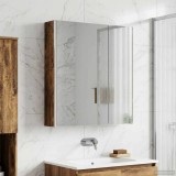 vidaXL Dulap cu oglindă pentru baie Stejar fumuriu 63,5 x 15,5 x 70 cm 889243