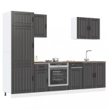 VidaXL Set dulap de bucătărie 7 piese &bdquo;Lucca&rdquo; lemn negru prelucrat