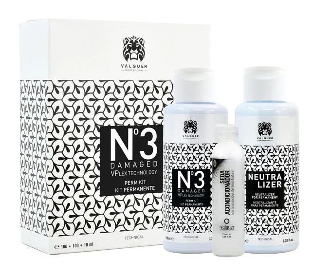 Kit solutie permanenta nr. 3 pentru păr degradat 100+100+10 ml Valquer