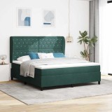Cumpara ieftin Pat cu arcuri cu saltea Verde inchis 200 x 180 cm Catifea