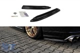 Extensii laterale Maxton Design versiunea 1 potrivite pentru bara de protectie spate S8 pe Audi A8 D4 2015-2017, lac negru Performance AutoTuning