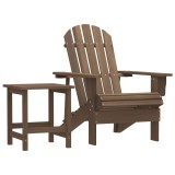 Cumpara ieftin Scaun de gradina Adirondack cu masa, maro, lemn masiv de brad