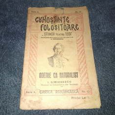 I SIMIONESCU - GOETHE CA NATURALIST CUNOSTINTE FOLOSITOARE