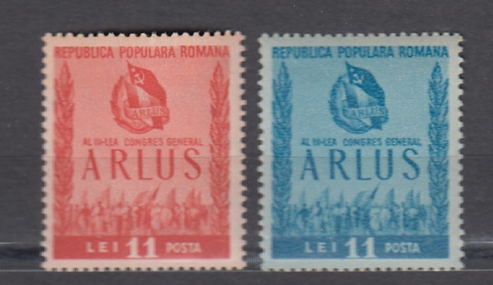 ROMANIA 1950 LP 274 AL III-LEA CONGRES GENERAL A.R.L.U.S. SERIE MNH
