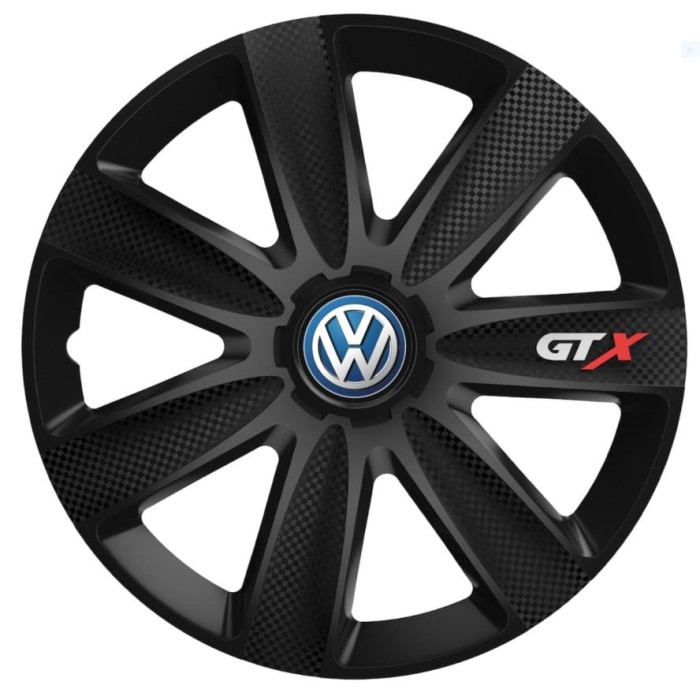 Set 4 Capace Roti GTX Negru Carbon Volkswagen, R16