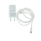 Cumpara ieftin Set incarcator USB de retea, cu cablu USB-C lungime 1m, 5V, 2.4A, Jellico EU01 20294, alb