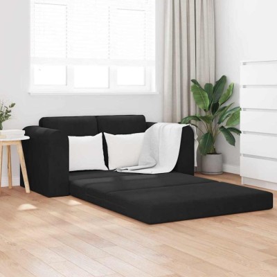 Sofa pat 2 &amp;icirc;n 1 Negru 148x71x83 cm Catifea foto